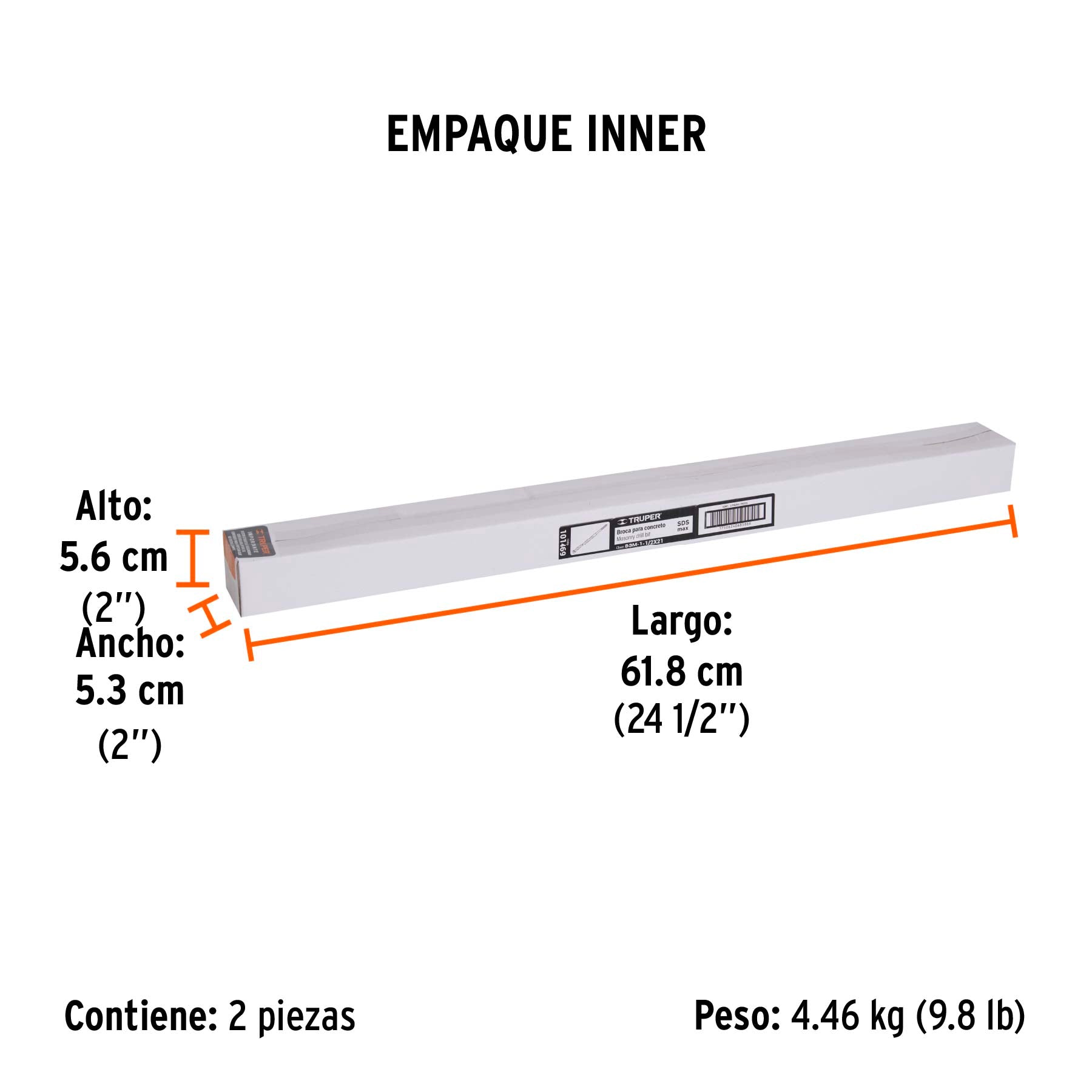 Broca SDS Ma x de 1-1/2 x 21" Truper