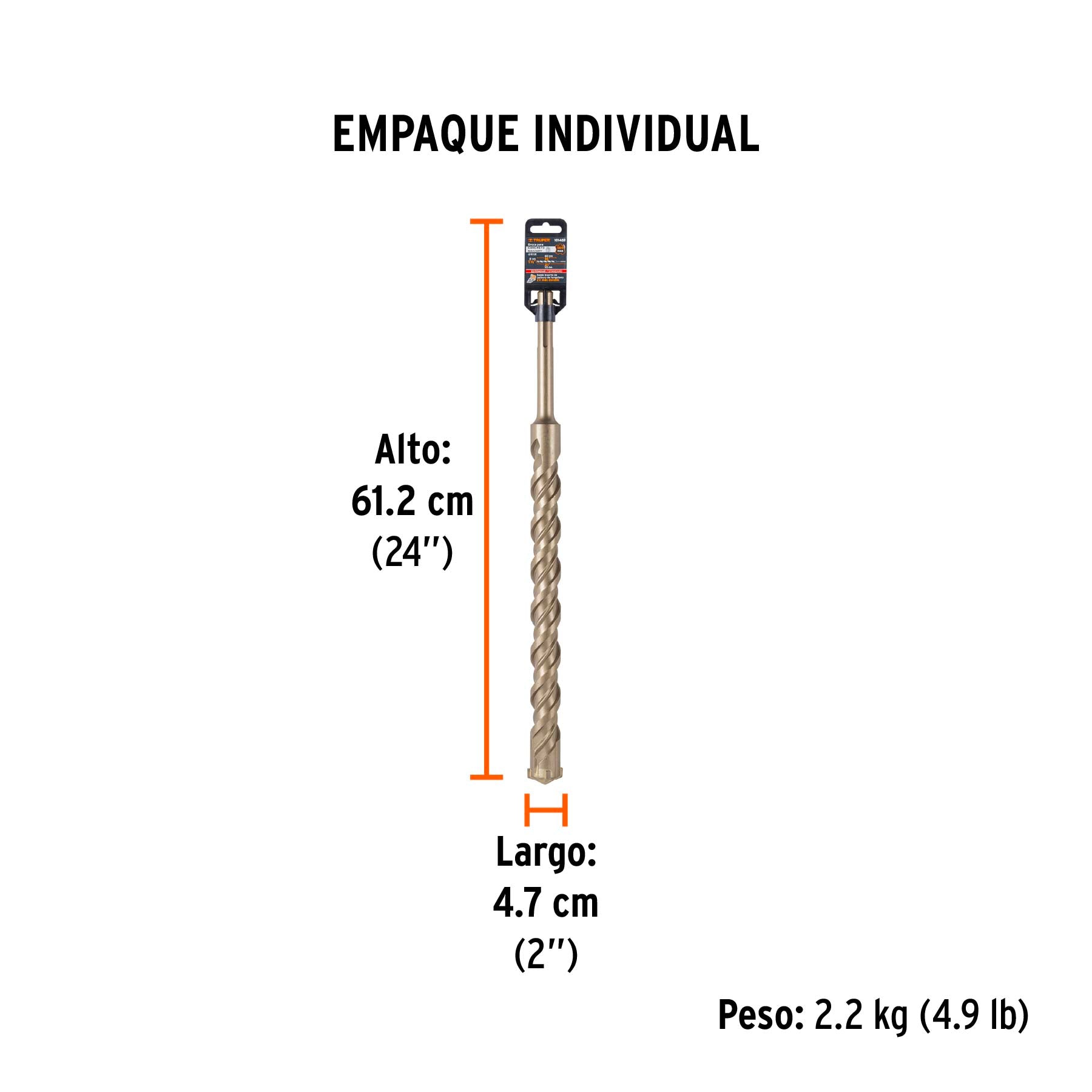 Broca SDS Ma x de 1-1/2 x 21" Truper
