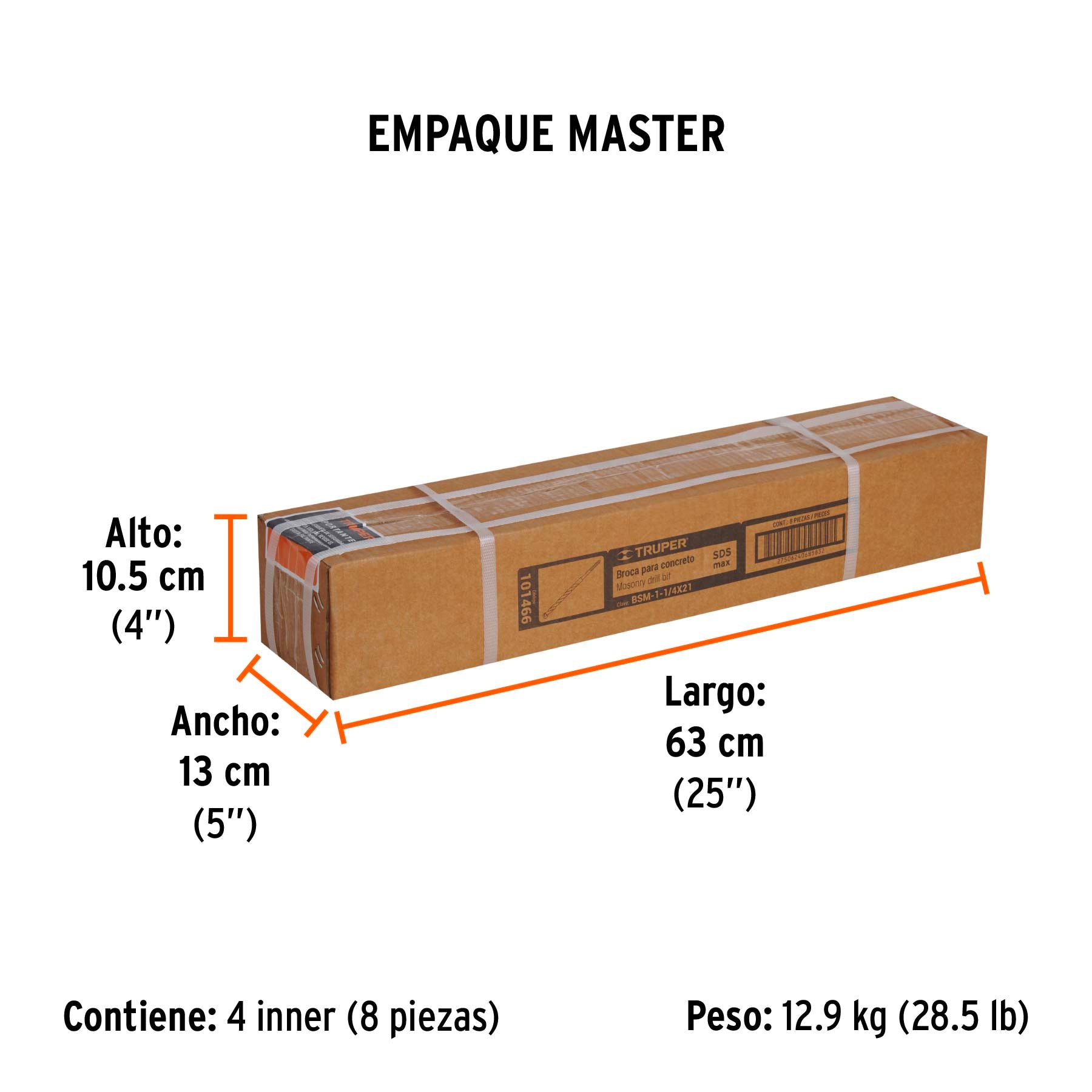 Broca SDS Ma x de 1-1/4 x Truper 21"