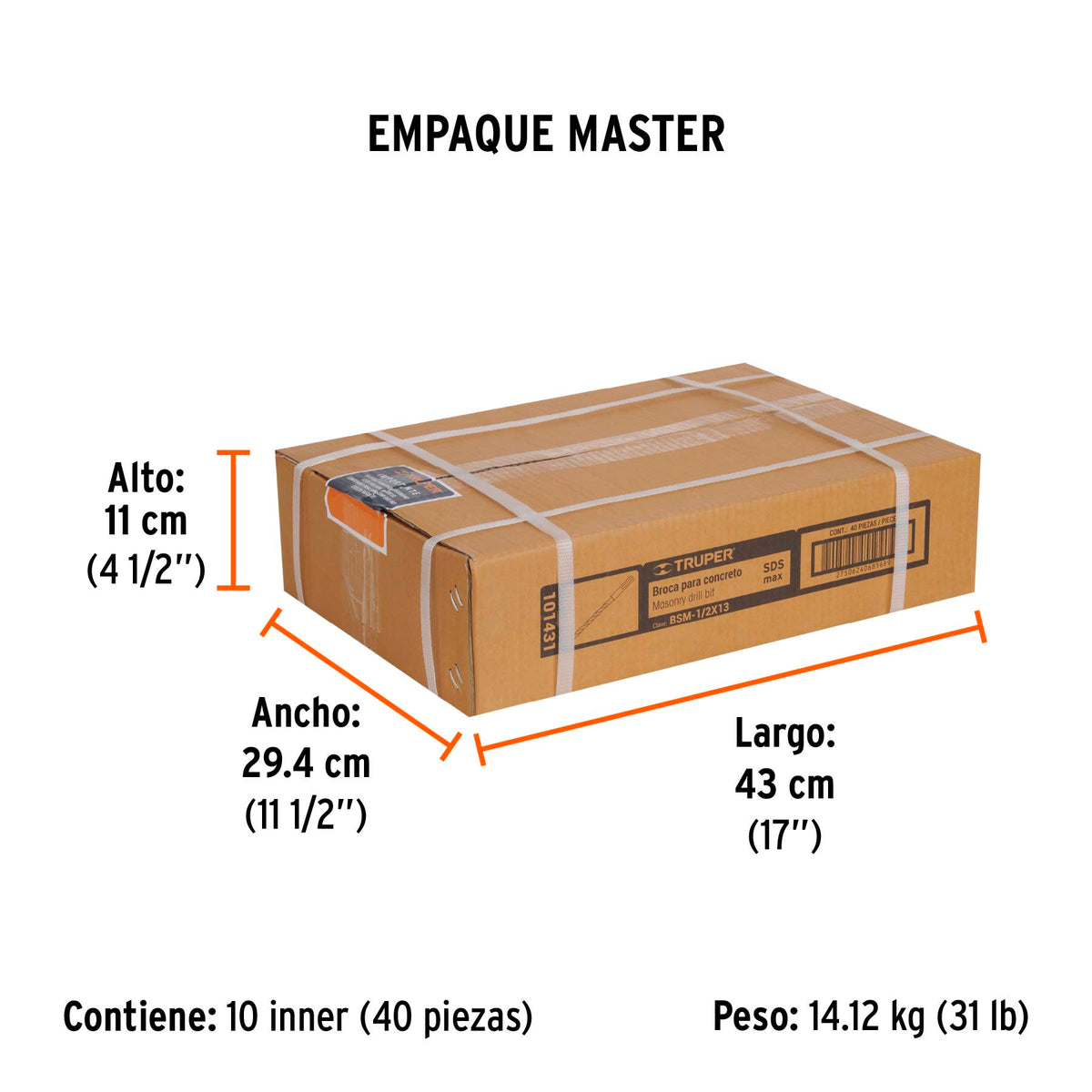 Broca SDS Max de 1/2 x 13" Truper