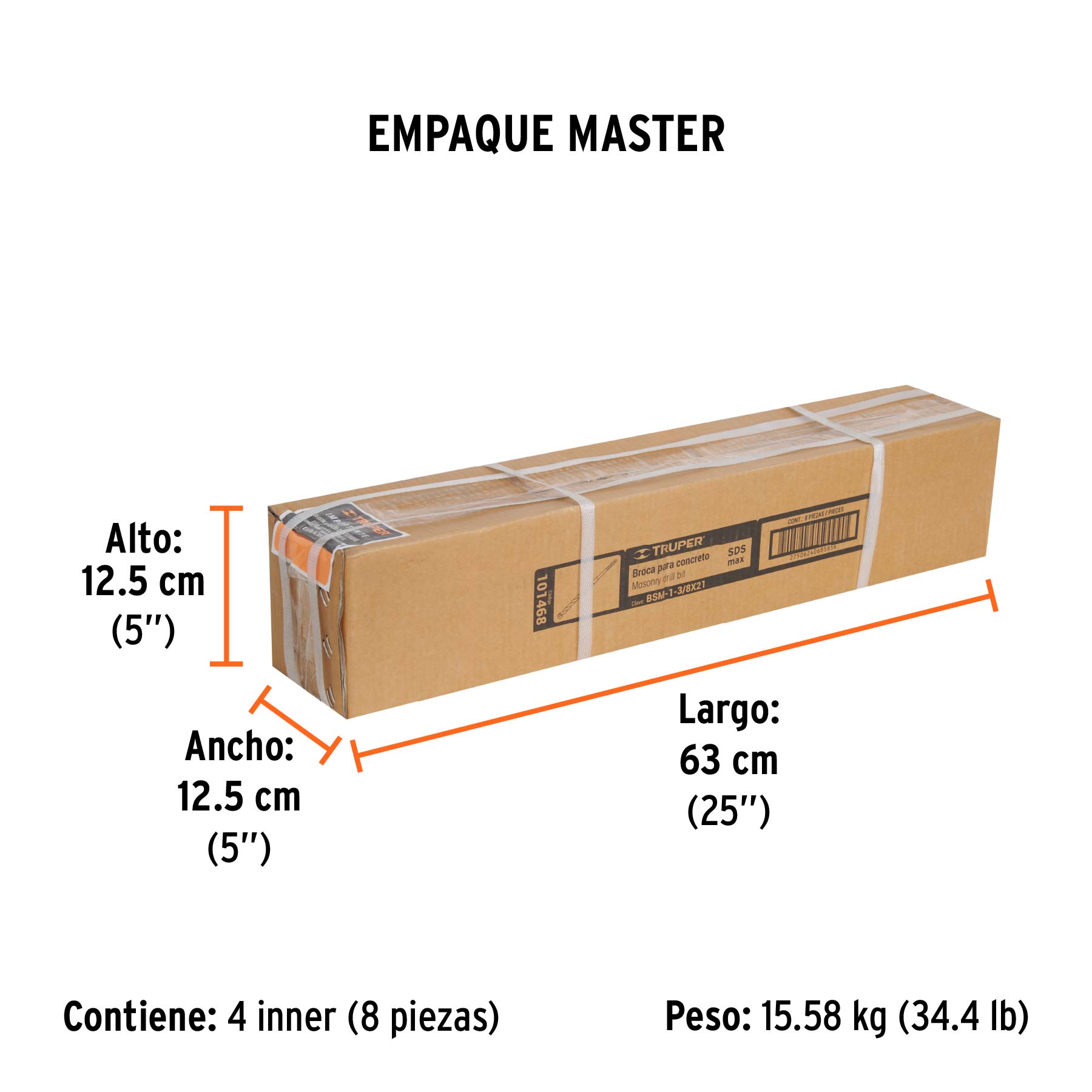 Broca SDS Ma x de 1-3/8 x 21" Truper