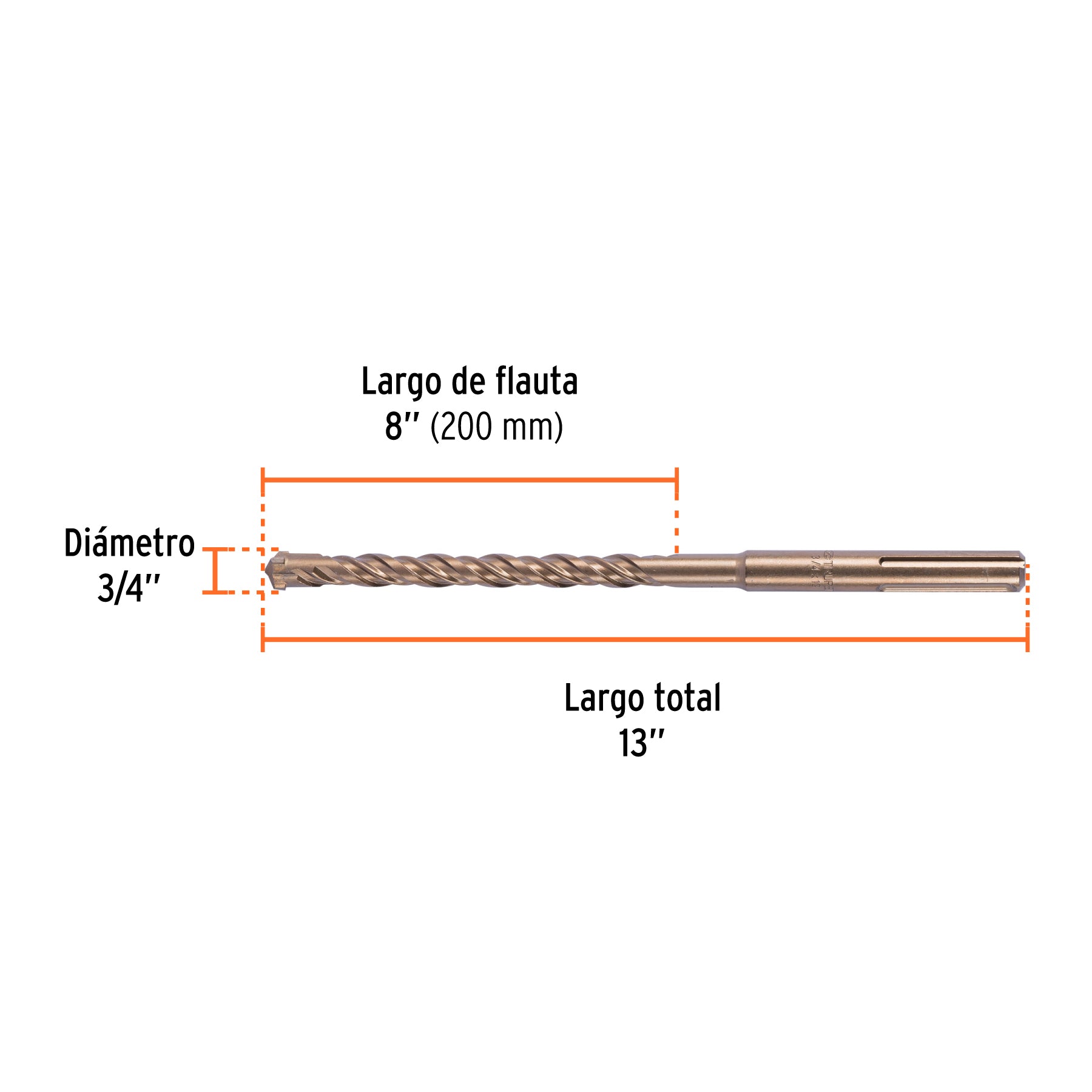 Broca SDS Ma x de 3/4 x Truper 13"