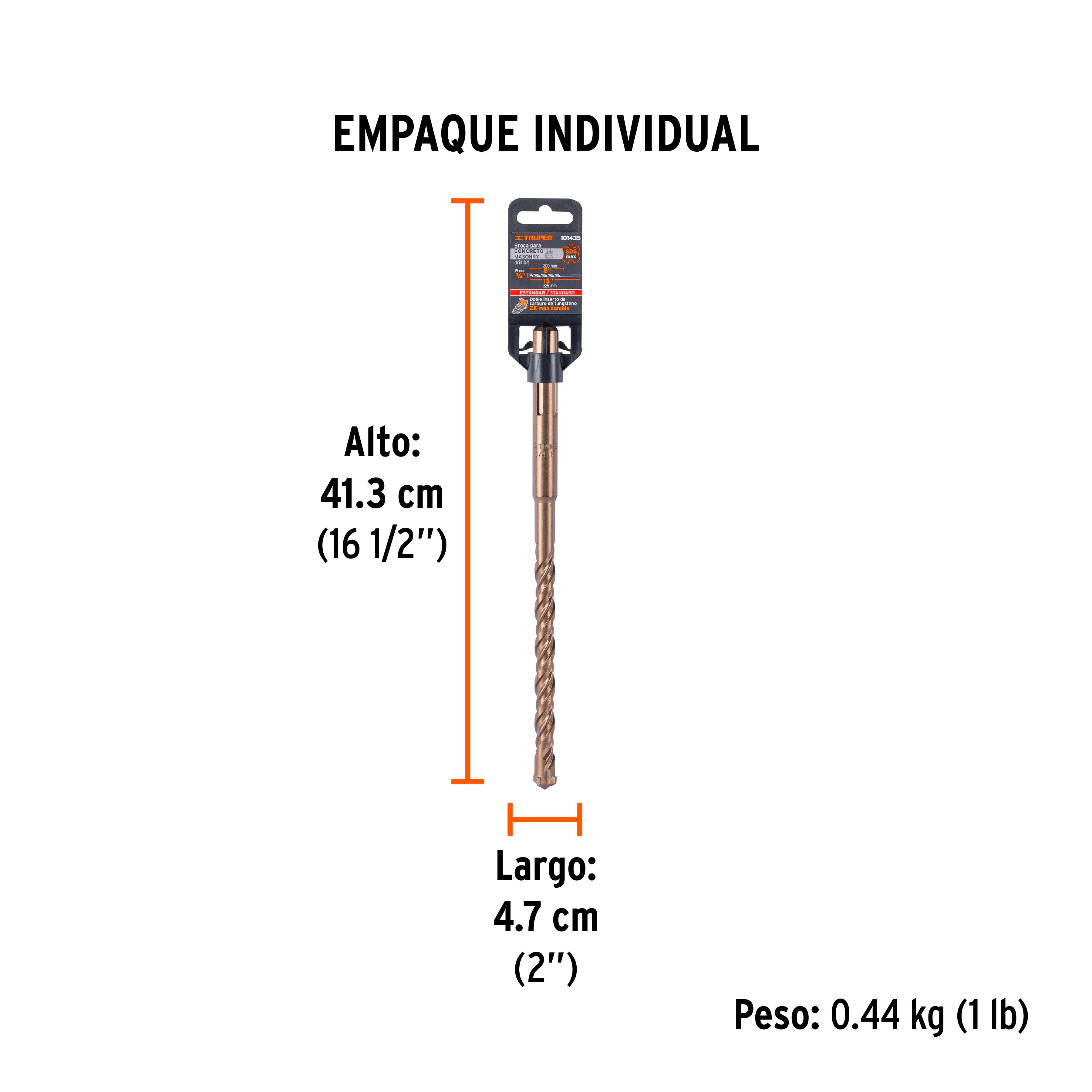 Broca SDS Ma x de 3/4 x Truper 13"