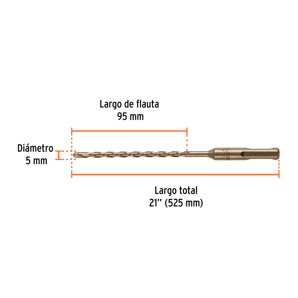 Broca SDS Ma x de 5/8 x Truper 21"