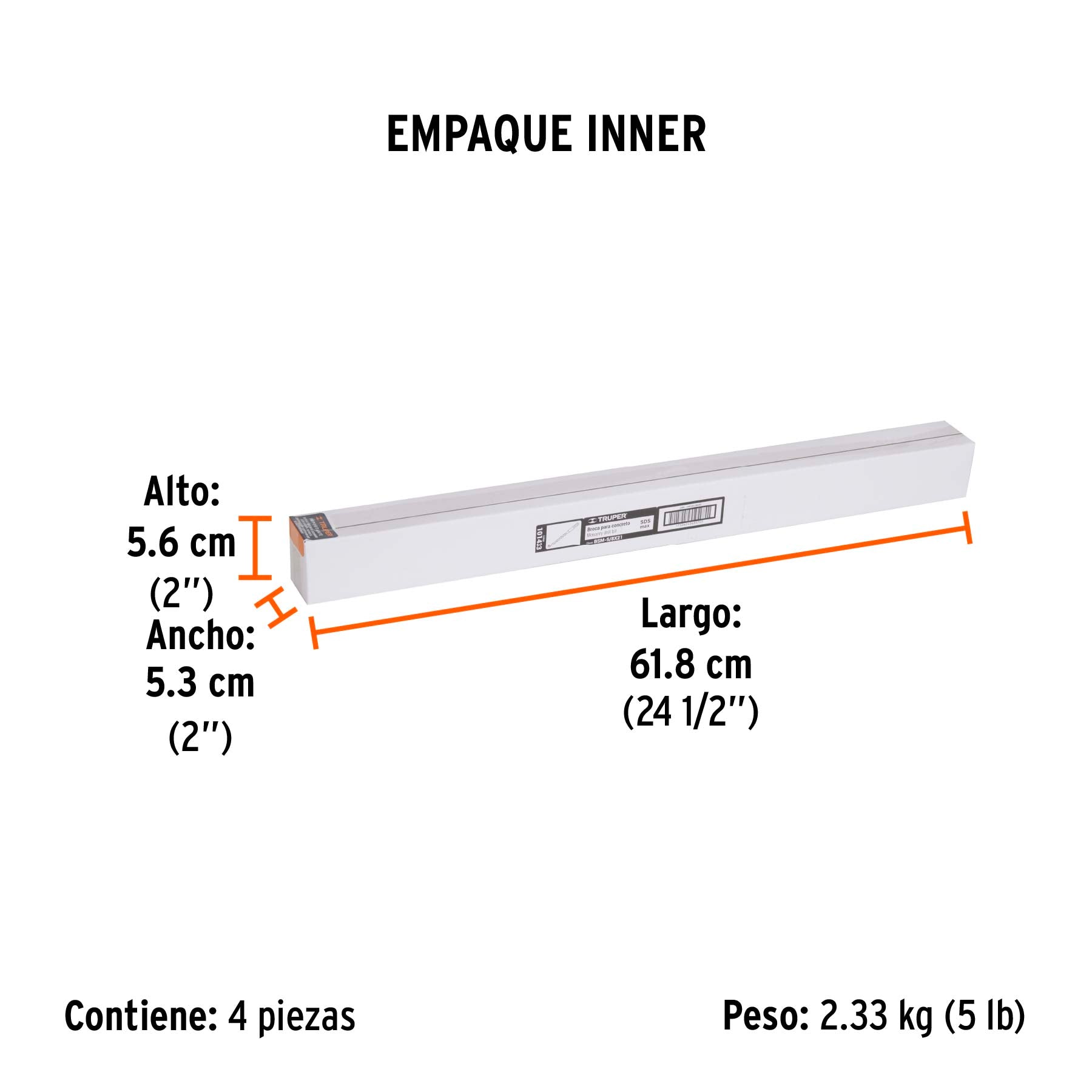 Broca SDS Ma x de 5/8 x Truper 21"