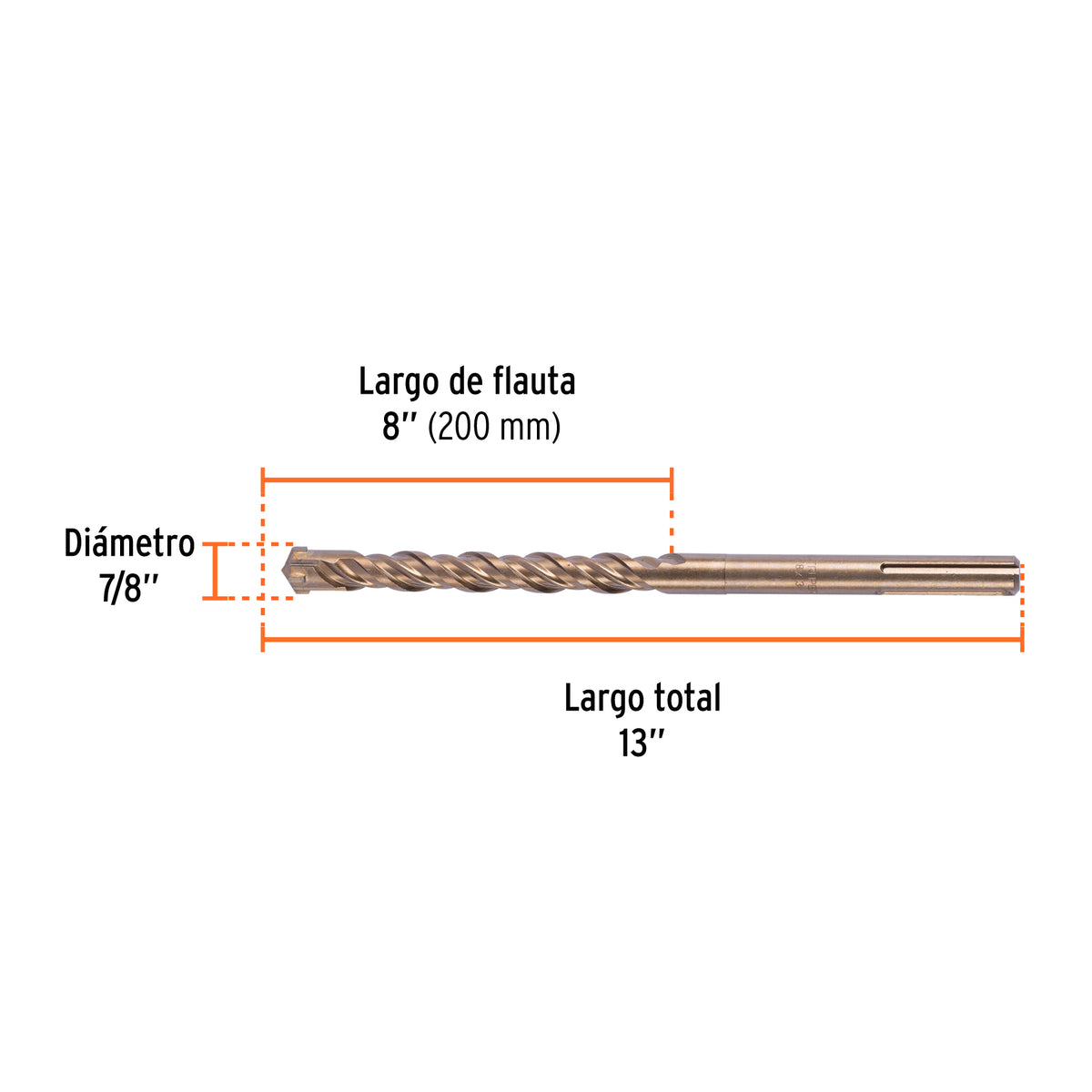 Broca SDS Ma x de 7/8 x Truper 13"