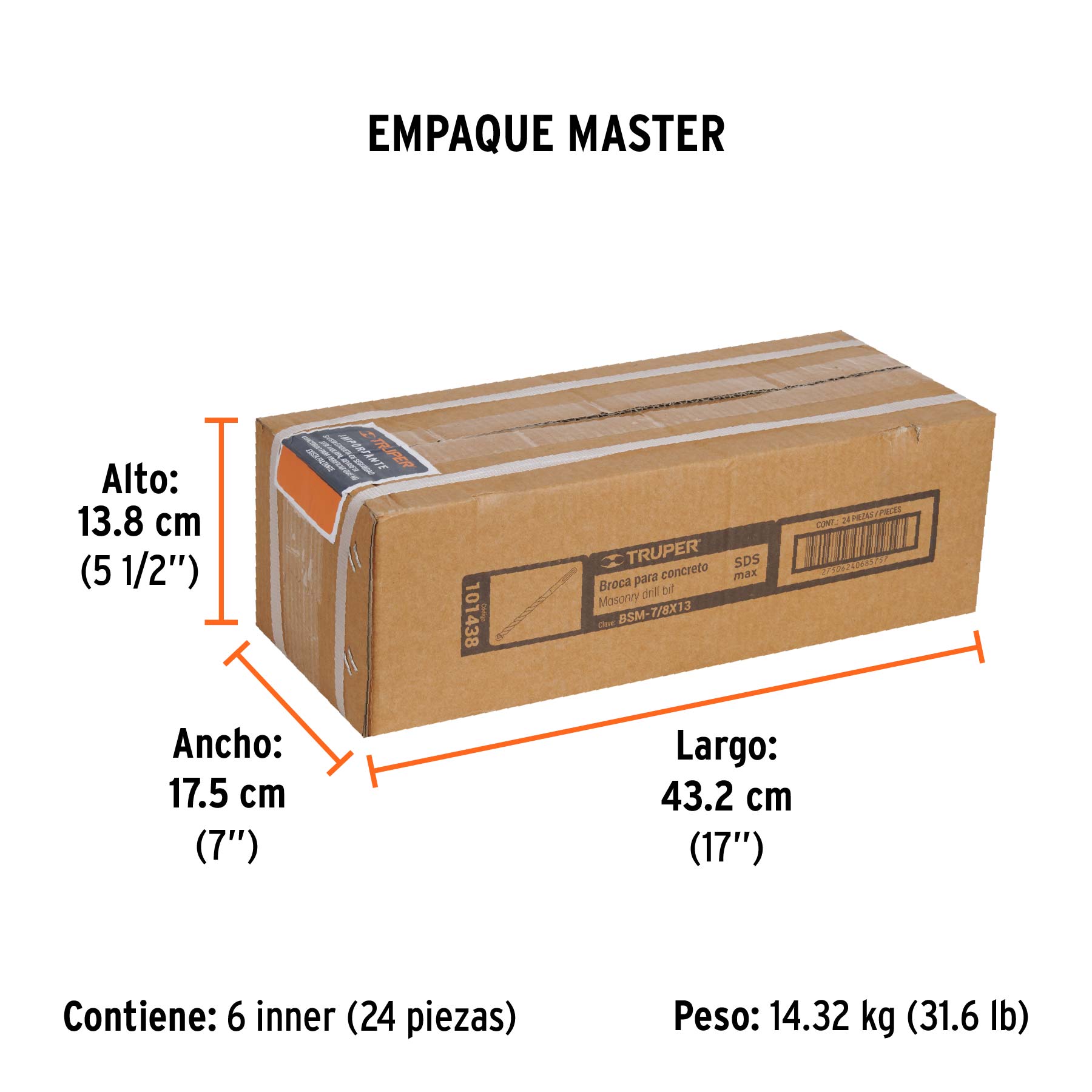Broca SDS Ma x de 7/8 x Truper 13"