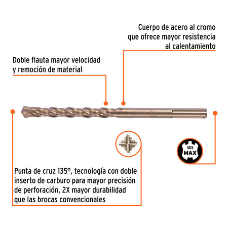 Broca SDS Ma x de 7/8 x Truper 13"