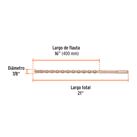 Broca SDS Ma x de 7/8 x Truper 21"