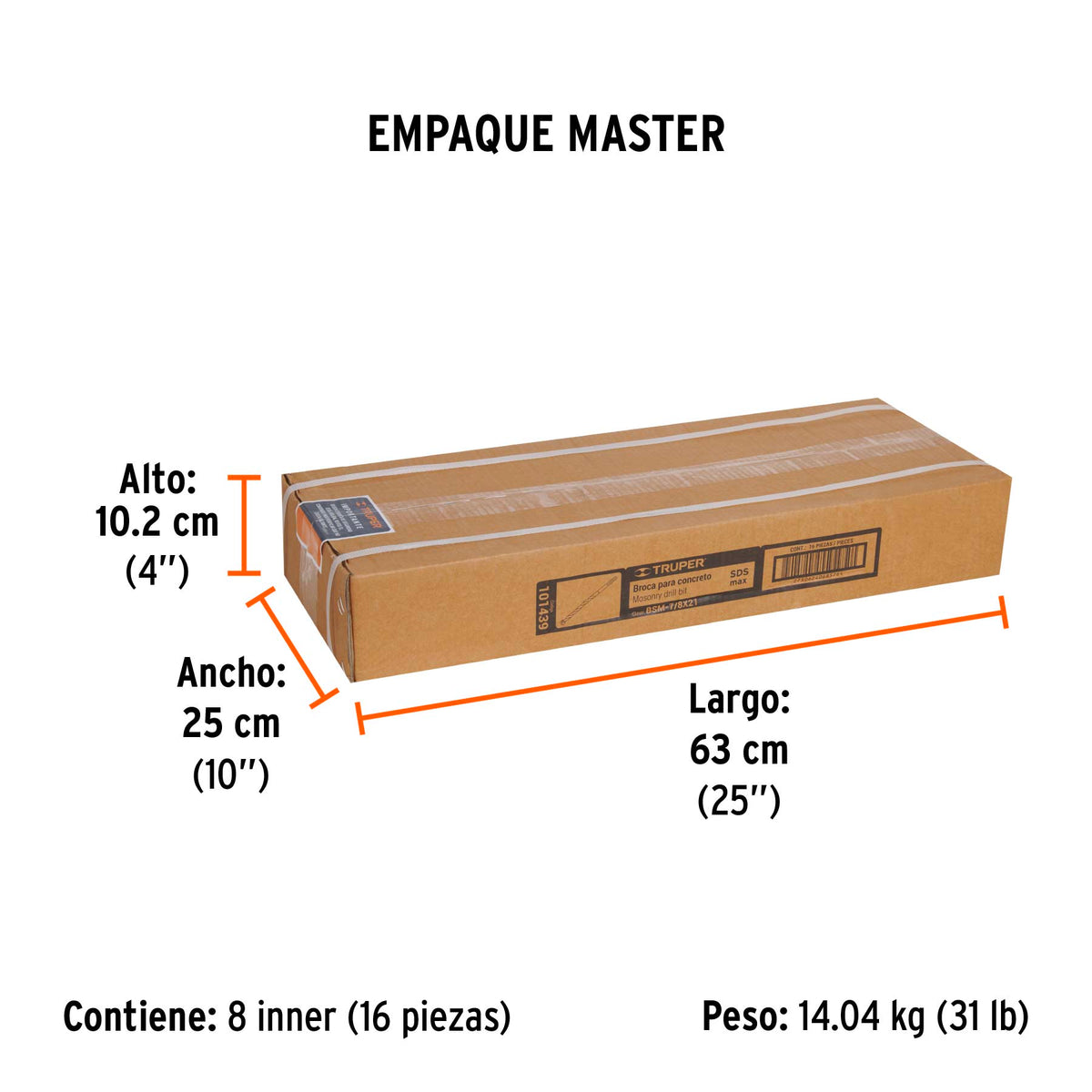 Broca SDS Ma x de 7/8 x Truper 21"