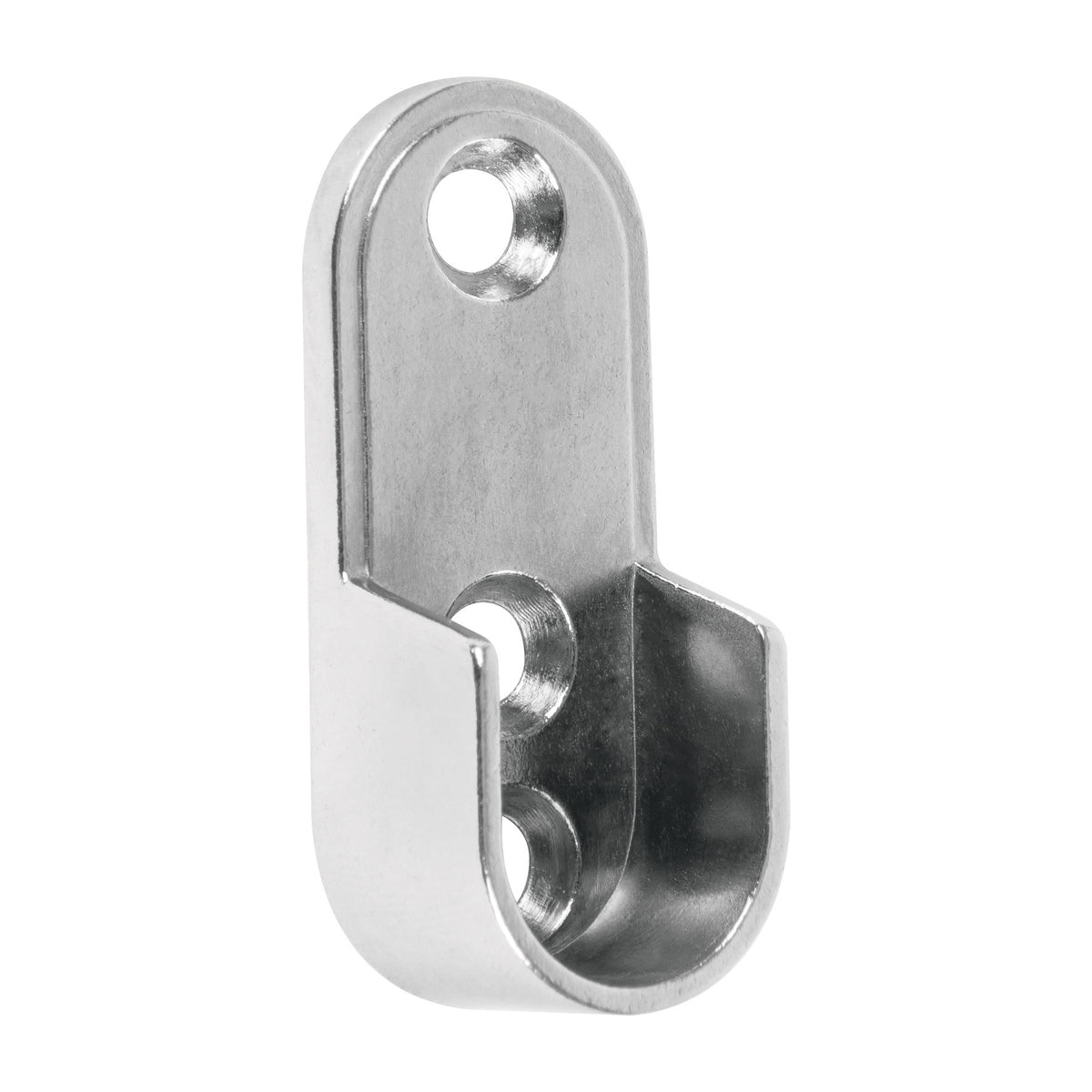 Brida niquelada para tubo ovalado de closet HERMEX