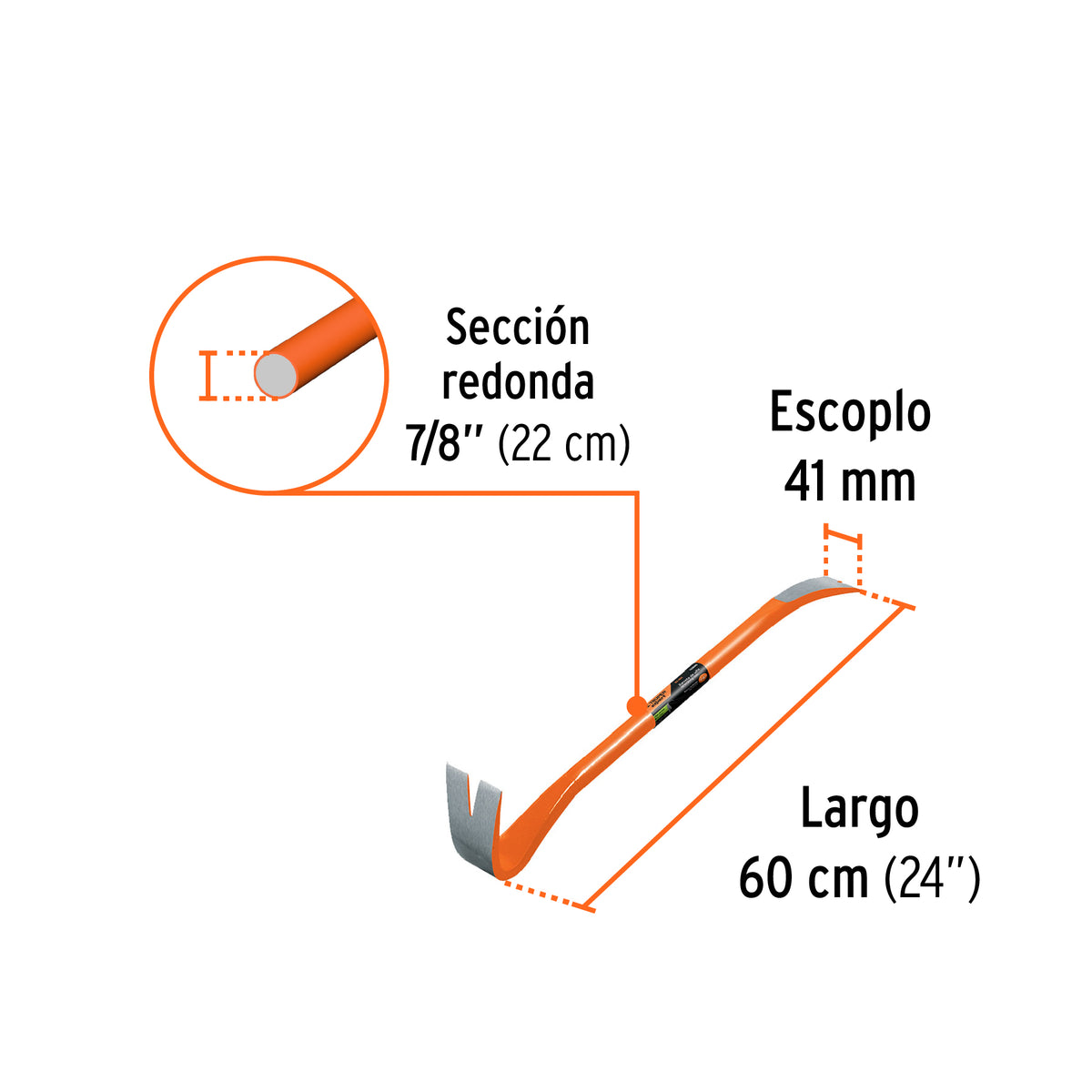 Barreta de uña de 7/8' x 60 cm, Truper Expert