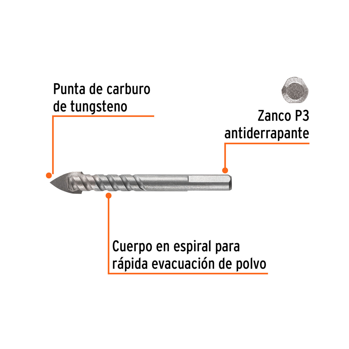Broca para vidrio y azulejo Truper Expert 1/2"