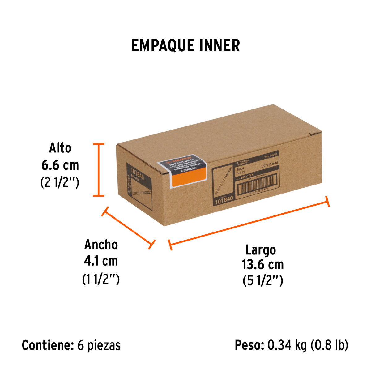 Broca para vidrio y azulejo Truper Expert 1/2"