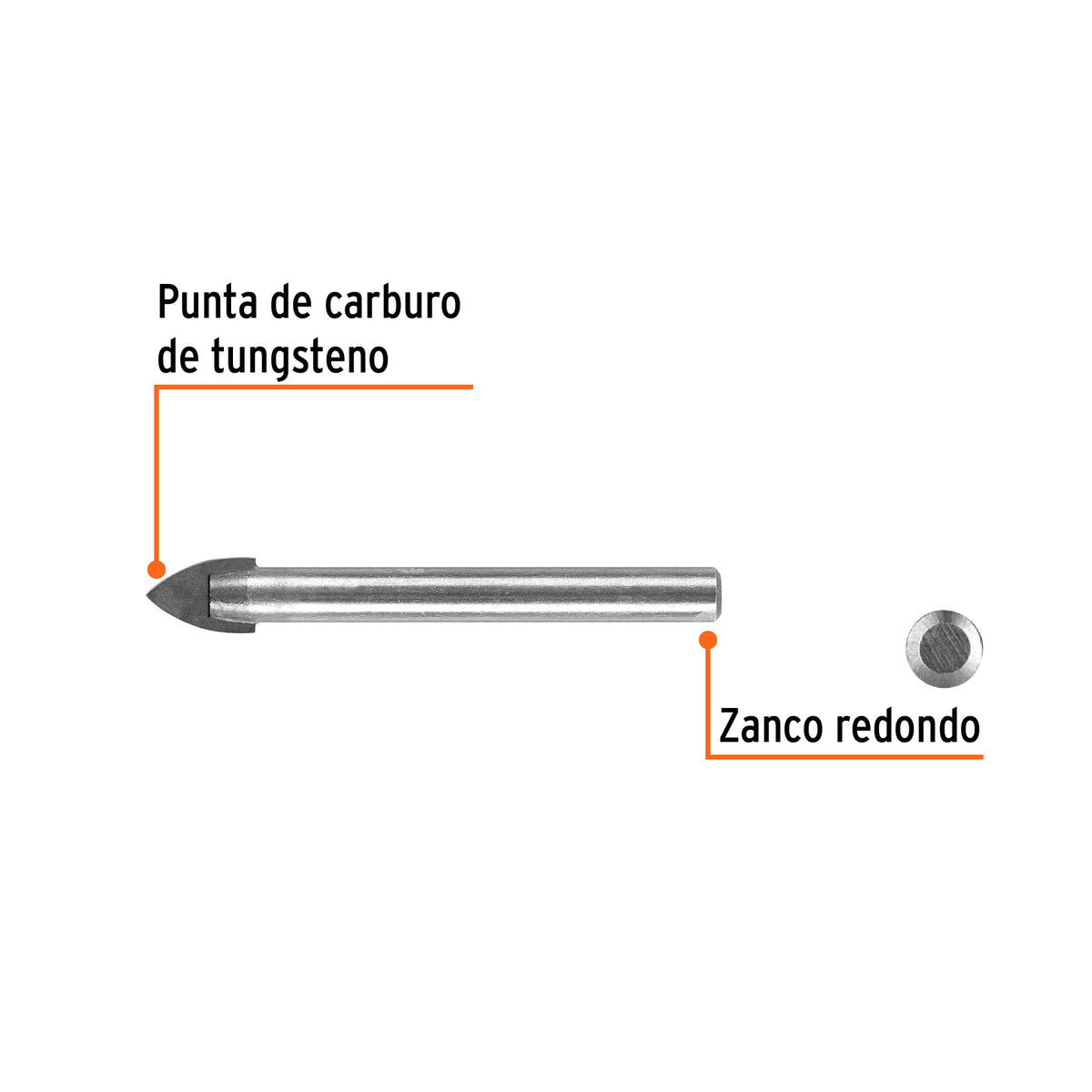 Broca para vidrio y azulejo de Truper 1/2"
