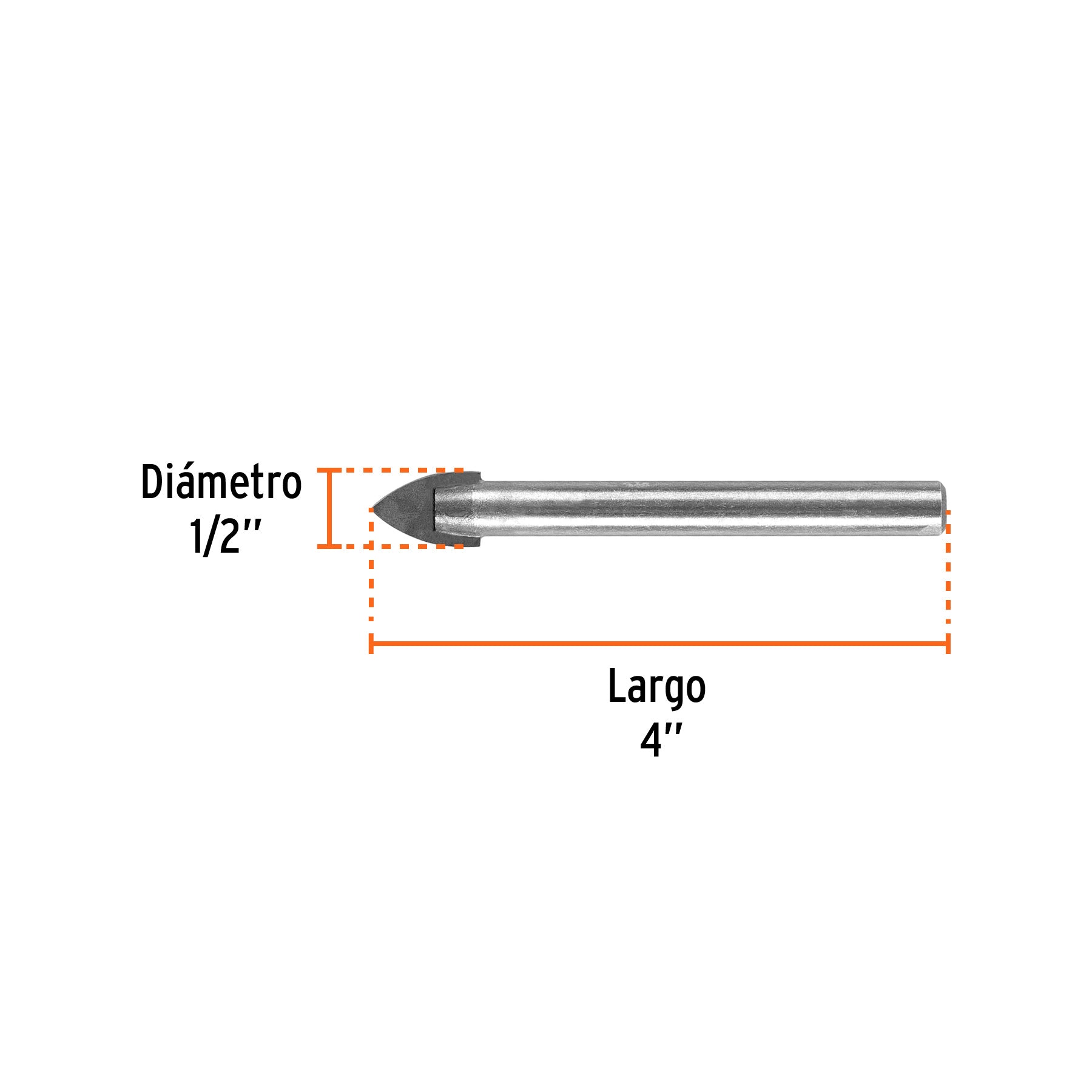 Broca para vidrio y azulejo de Truper 1/2"