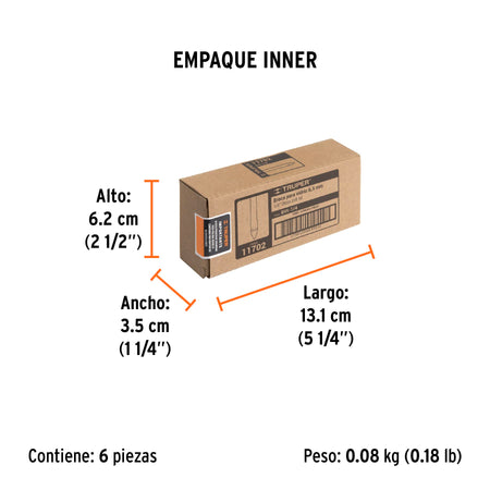 Broca para vidrio y azulejo de Truper 1/4"