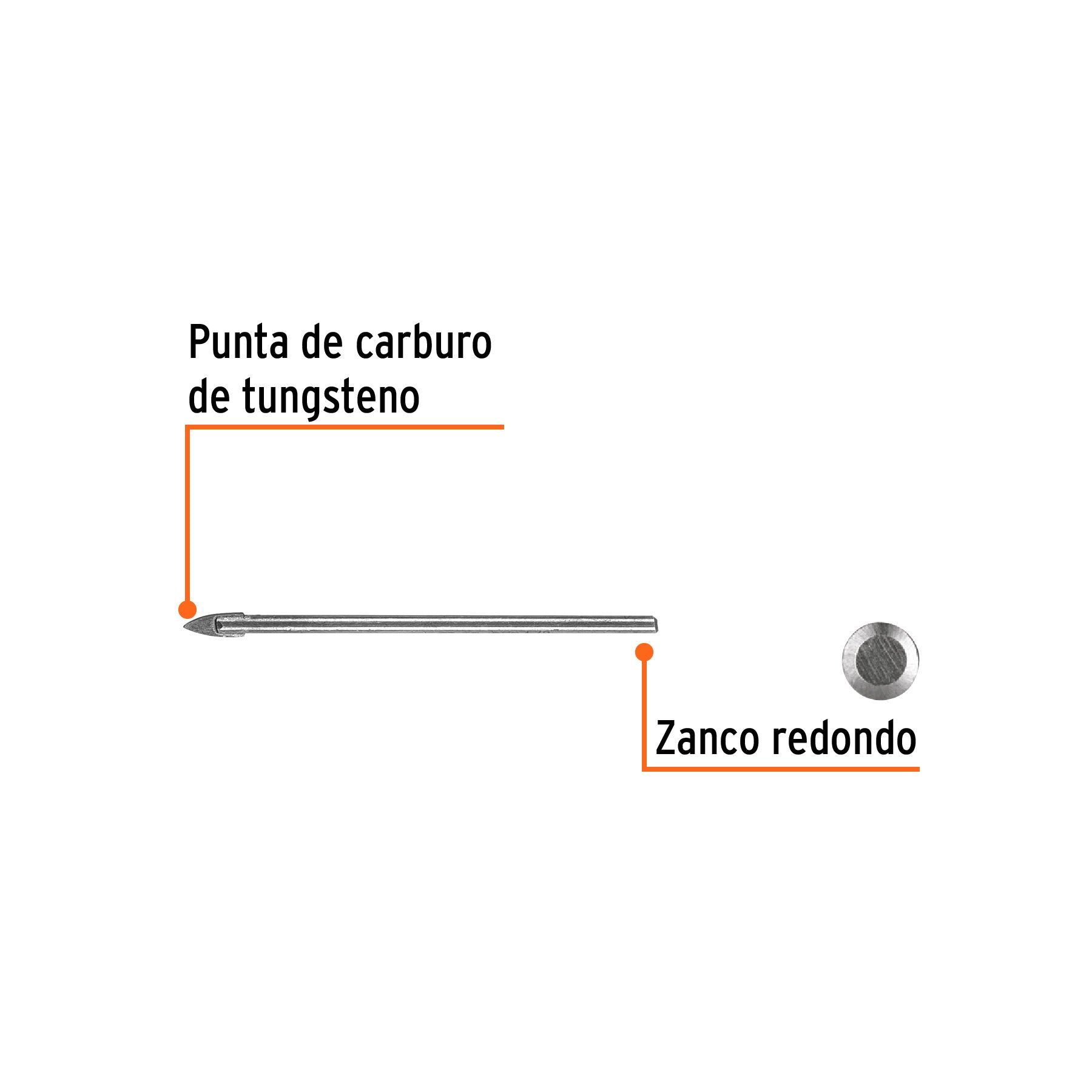 Broca para vidrio y azulejo de Truper 1/8"