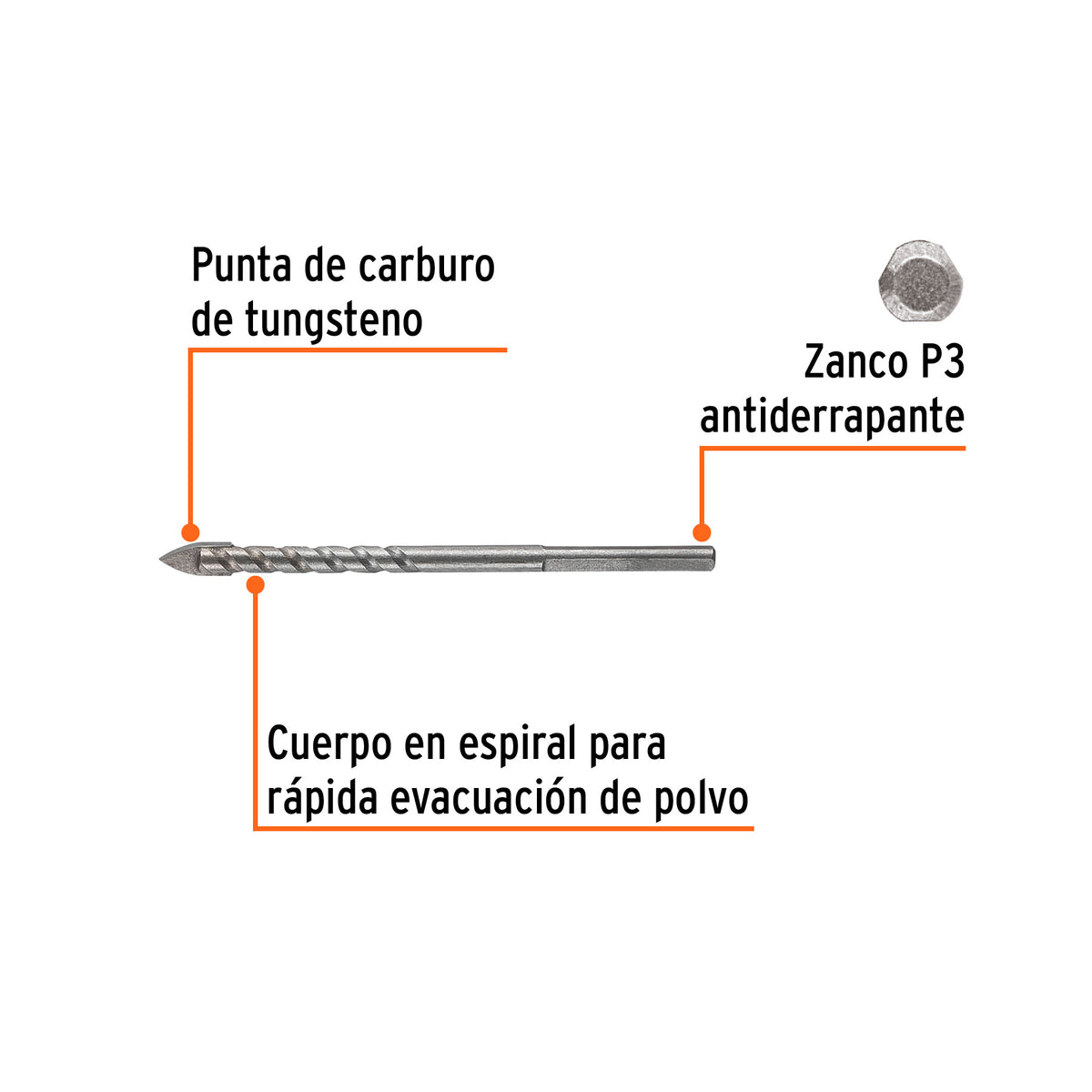 Broca para vidrio y azulejo Truper Expert 3/16"