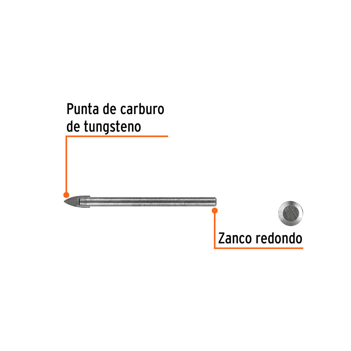 Broca para vidrio y azulejo de Truper 3/16"