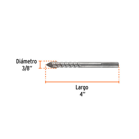 Broca para vidrio y azulejo Truper Expert 3/8"