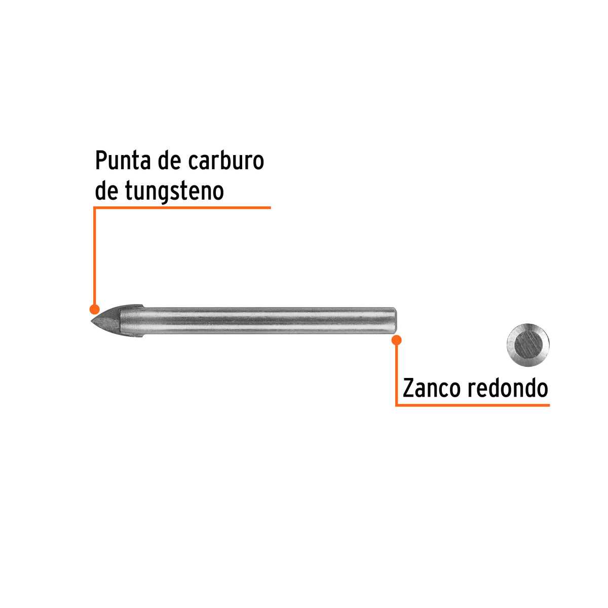 Broca para vidrio y azulejo de Truper 3/8"