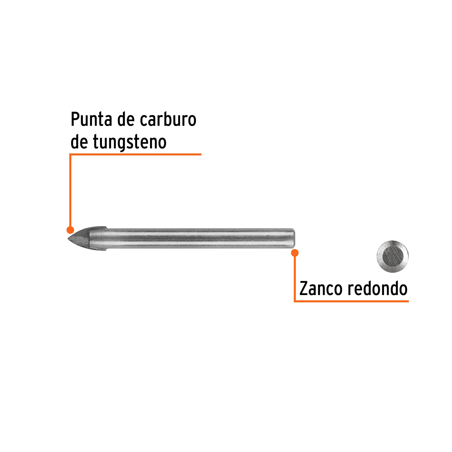 Broca para vidrio y azulejo de Truper 3/8"