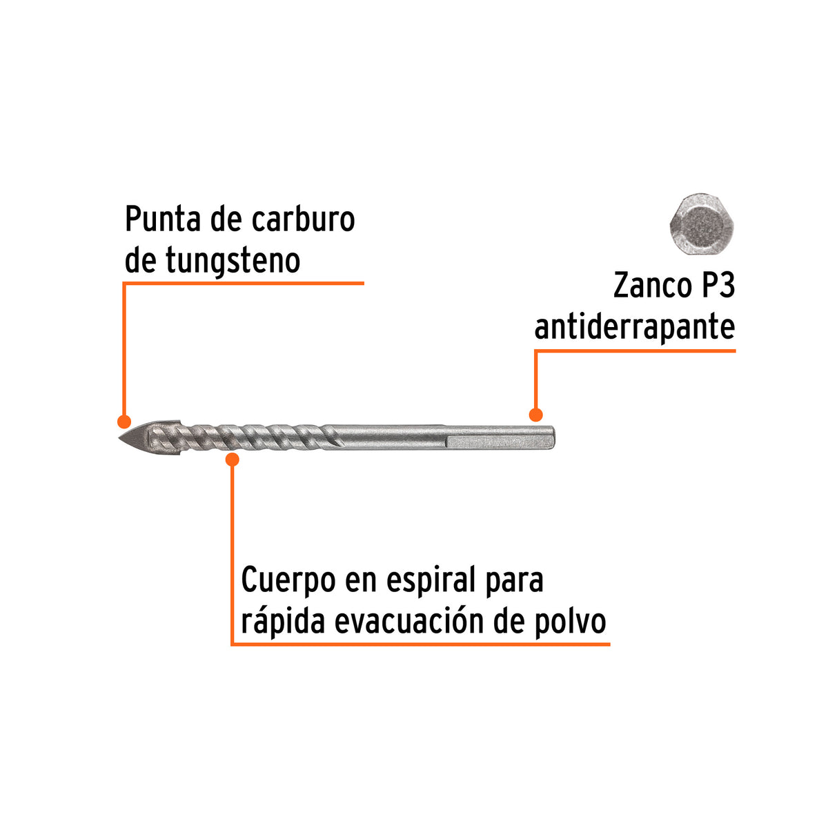 Broca para vidrio y azulejo Truper Expert 5/16"
