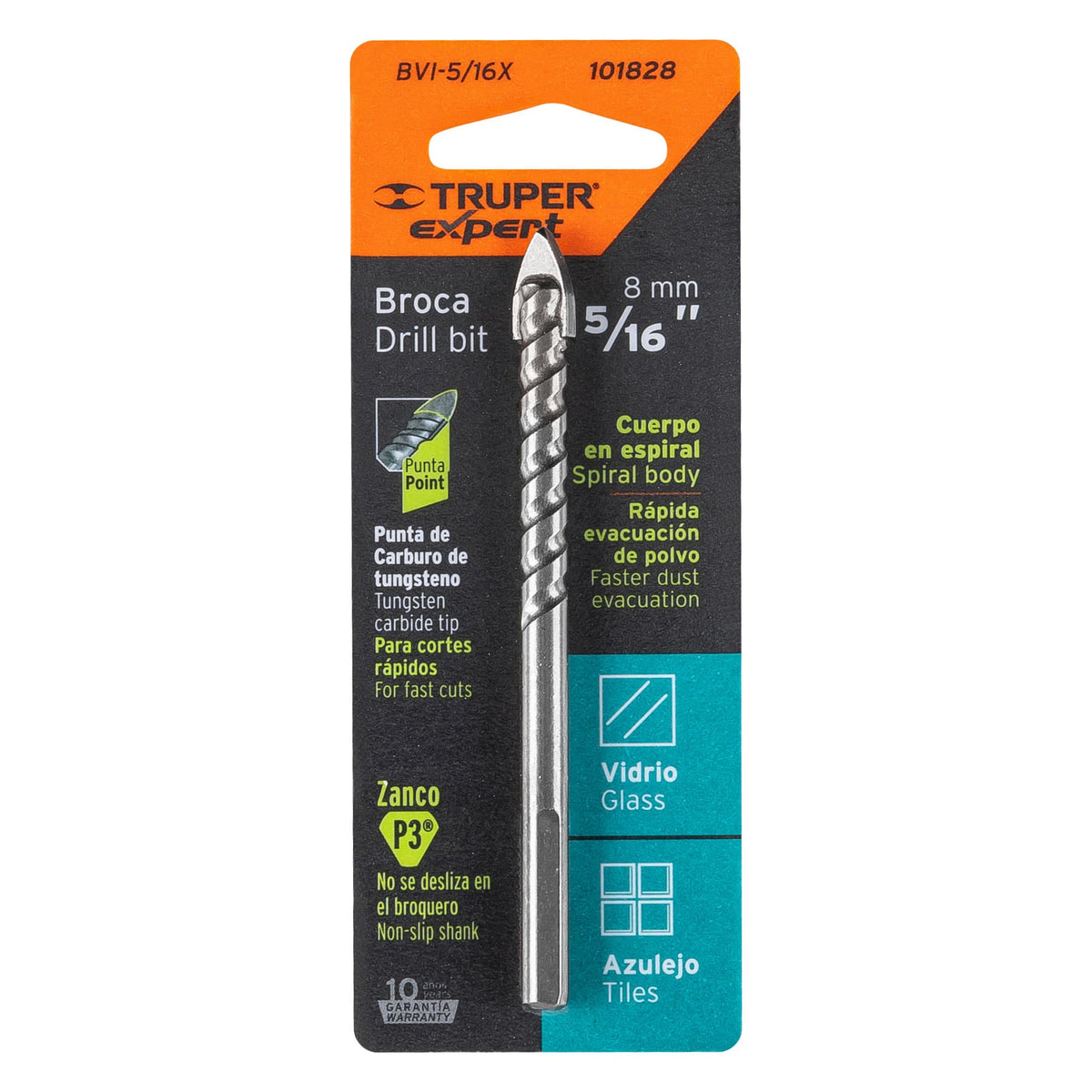 Broca para vidrio y azulejo Truper Expert 5/16"