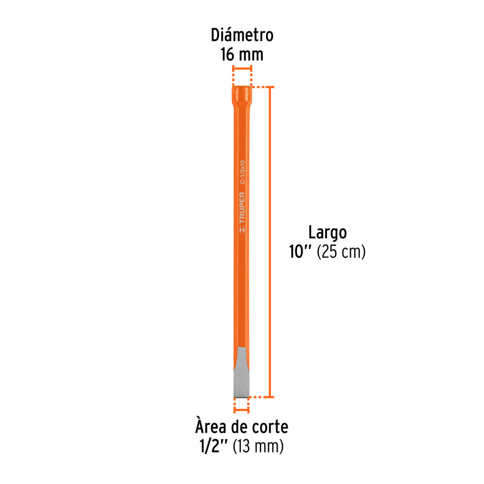 Cincel de corte frío de 1/2 X 10', Truper 2 X 10'