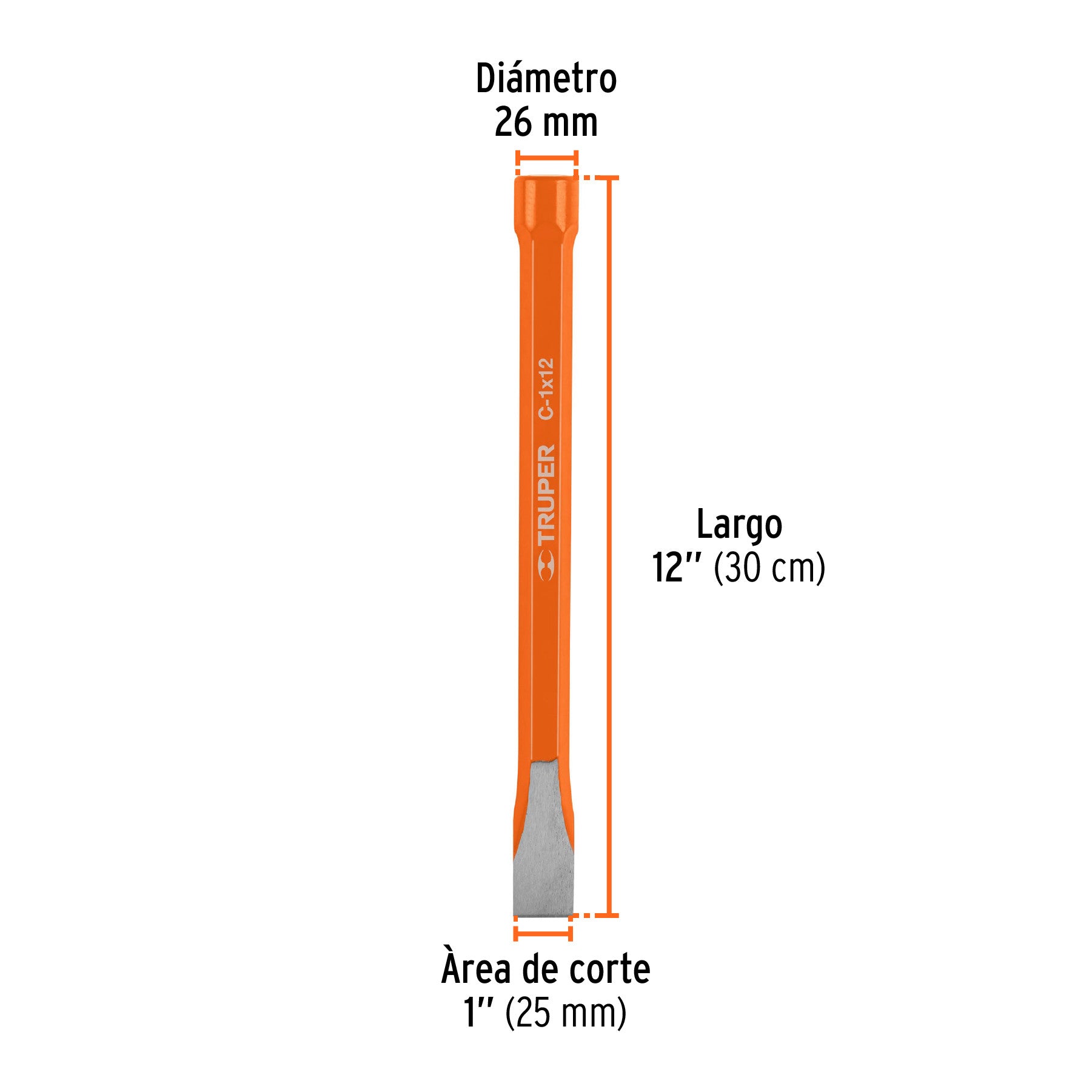 Cincel de corte frío de 1 X 12', Truper