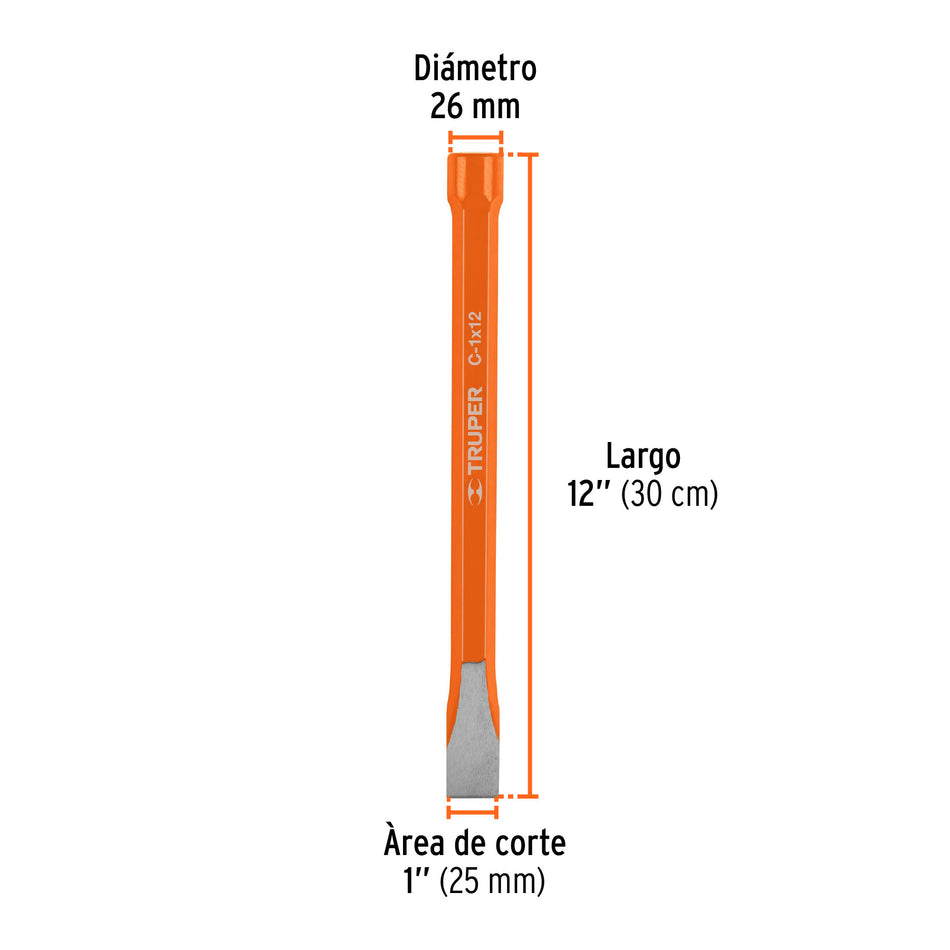Cincel de corte frío de 1 X 12', Truper