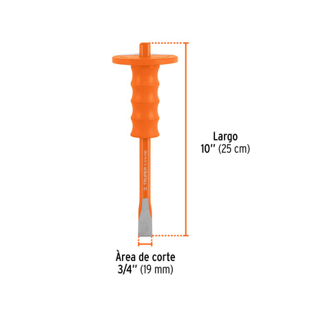 Cincel de corte frío 3/4 x 10' con grip, Truper 4 x 10'