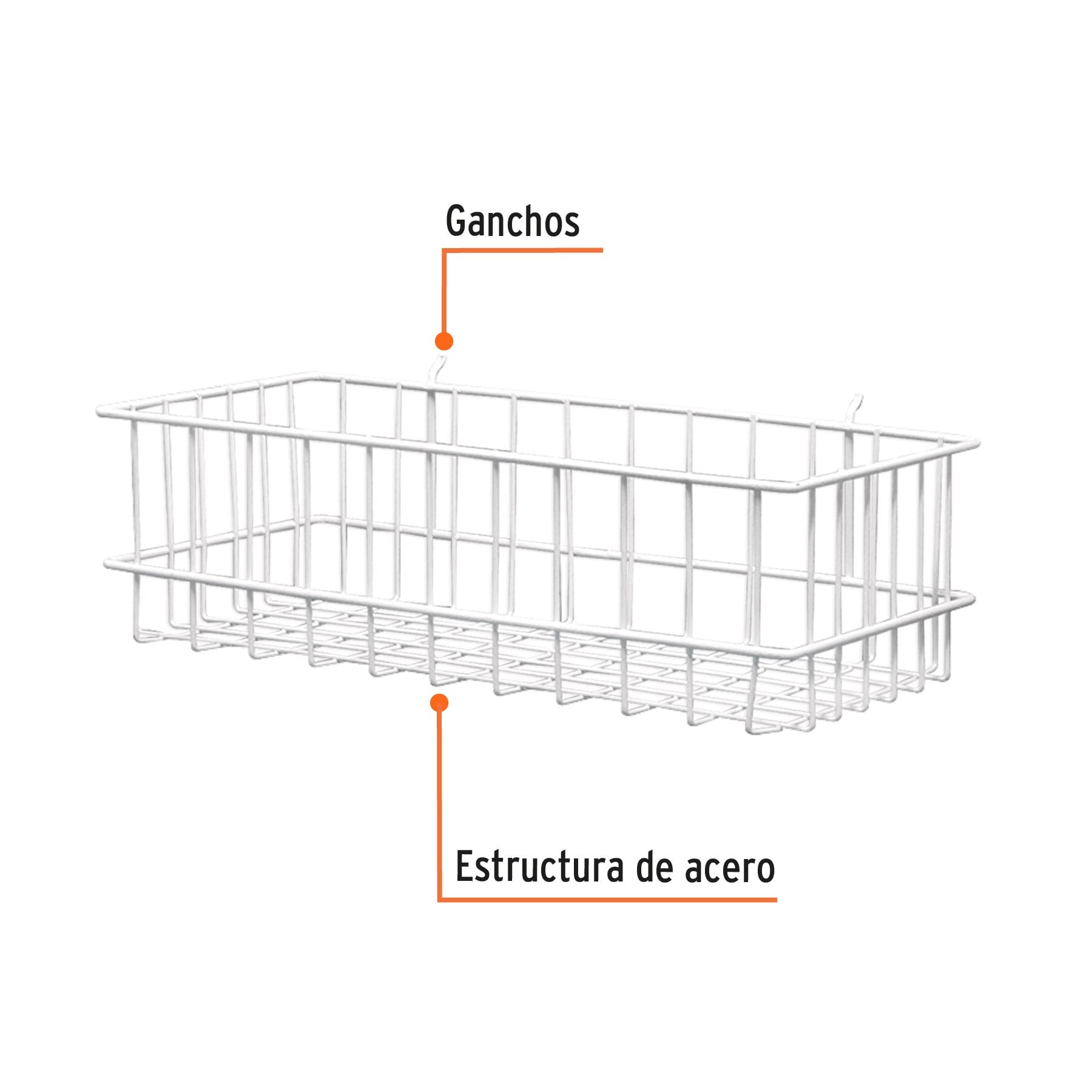 Canastilla de acero 42 x 12 x 21 cm Truper 12 x 21 cm