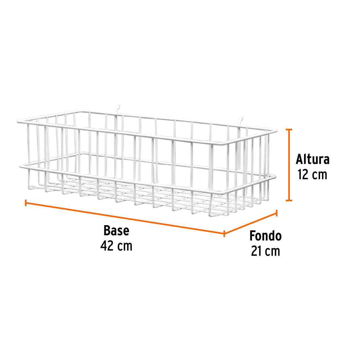 Canastilla de acero 42 x 12 x 21 cm Truper 12 x 21 cm