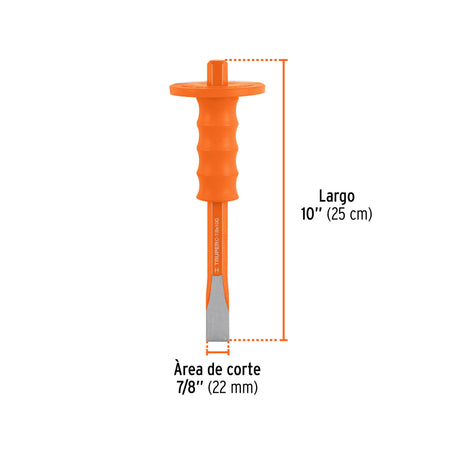 Cincel de corte frío 7/8 x 10' con grip, Truper 8 x 10'