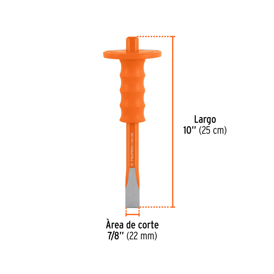 Cincel de corte frío 7/8 x 10' con grip, Truper 8 x 10'