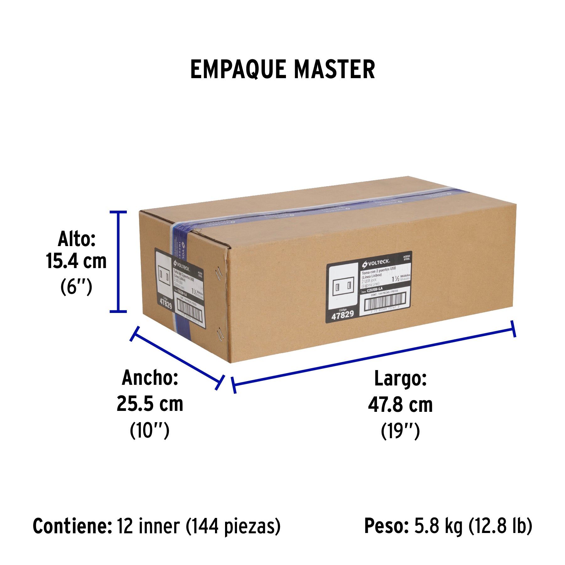 Toma 2 puertos USB acero inox de 1.5 módulos, línea Lisboa