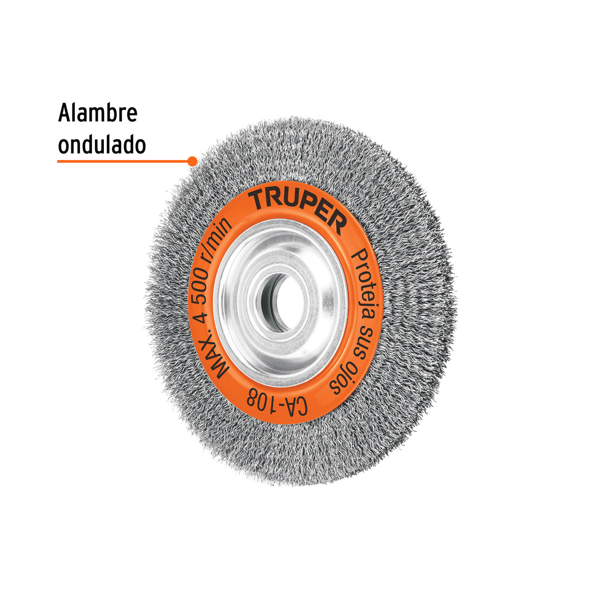 Carda alambre ondulado 8' x 7/8' para esmeril, Truper