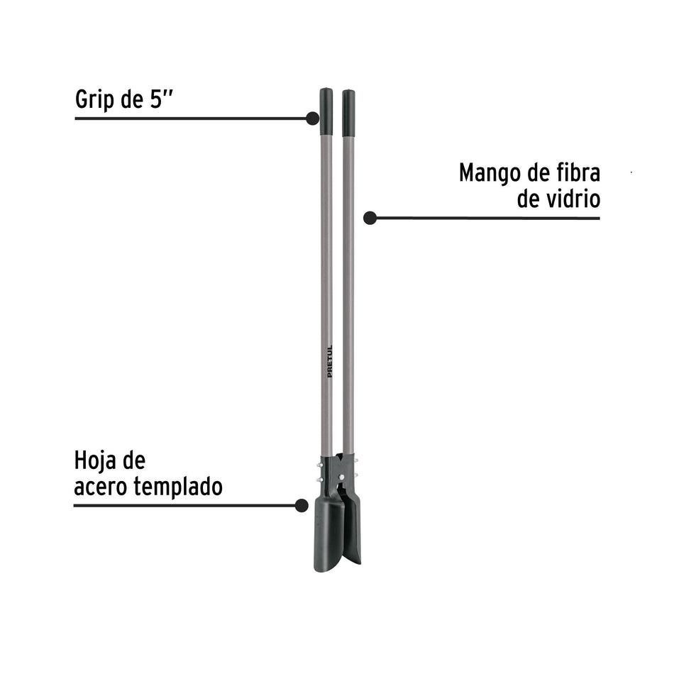 Cavador mangos de fibra de vidrio 44', Pretul