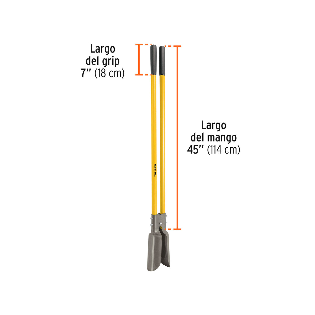 Cavador mangos de fibra de vidrio 45', Truper