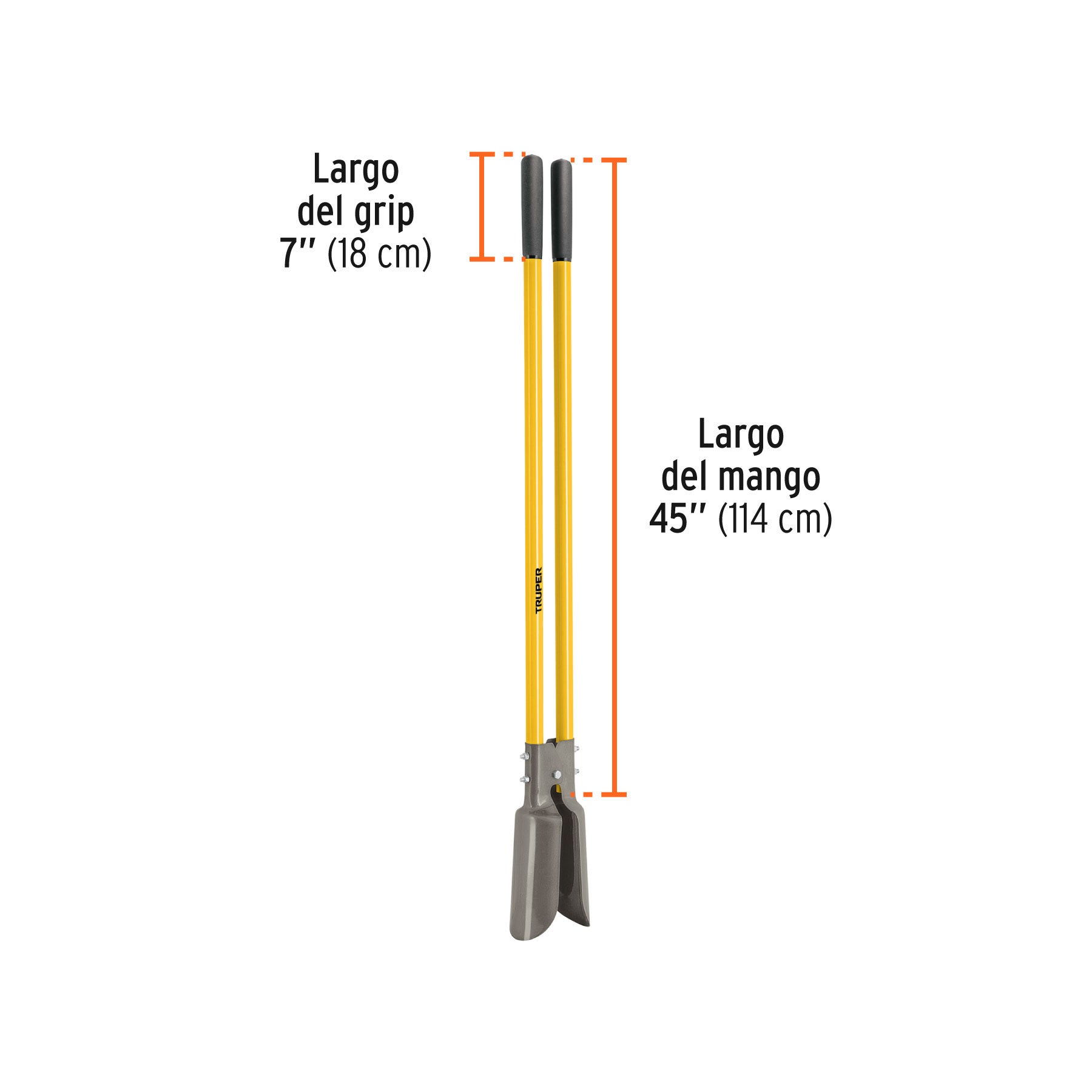 Cavador mangos de fibra de vidrio 45', Truper
