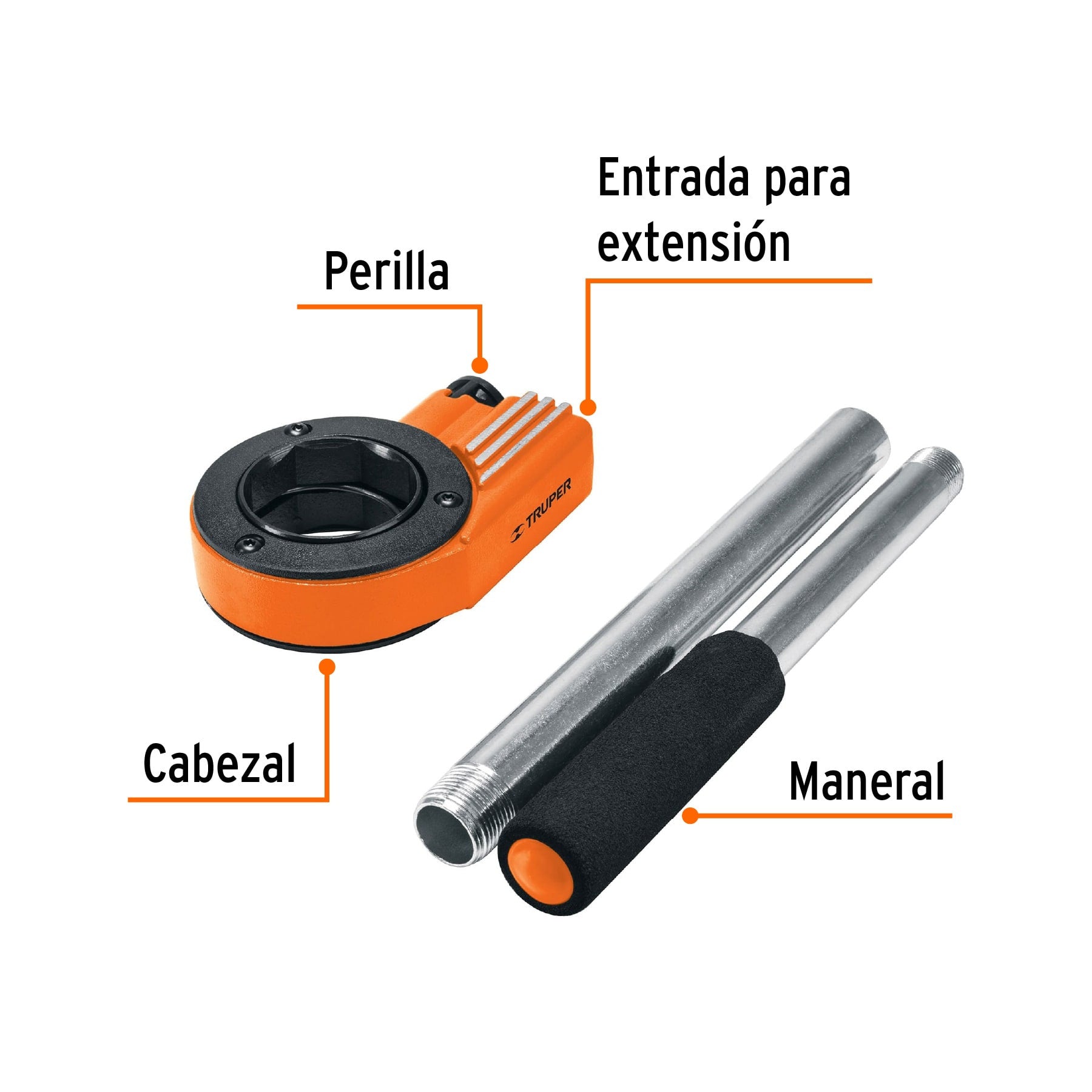 Juego de 4 tarrajas para tubo de 1/2" a 1" Truper