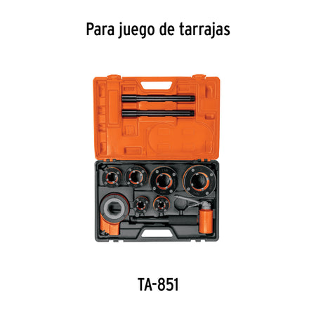 Juego de 9 tarrajas para tubo de 1/2" a 2" Truper