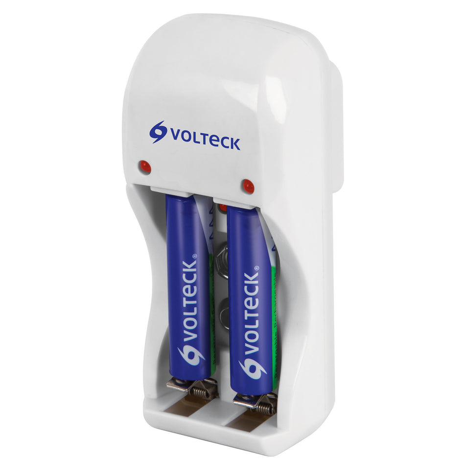 Cargador de pilas AA AAA y 9V incluye 2 pilas AAA Volteck
