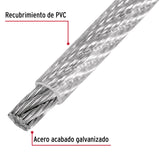 Metro cable flexible 1/4' acero 7x19 recubierto PVC, 75 m 1/4', 75 m