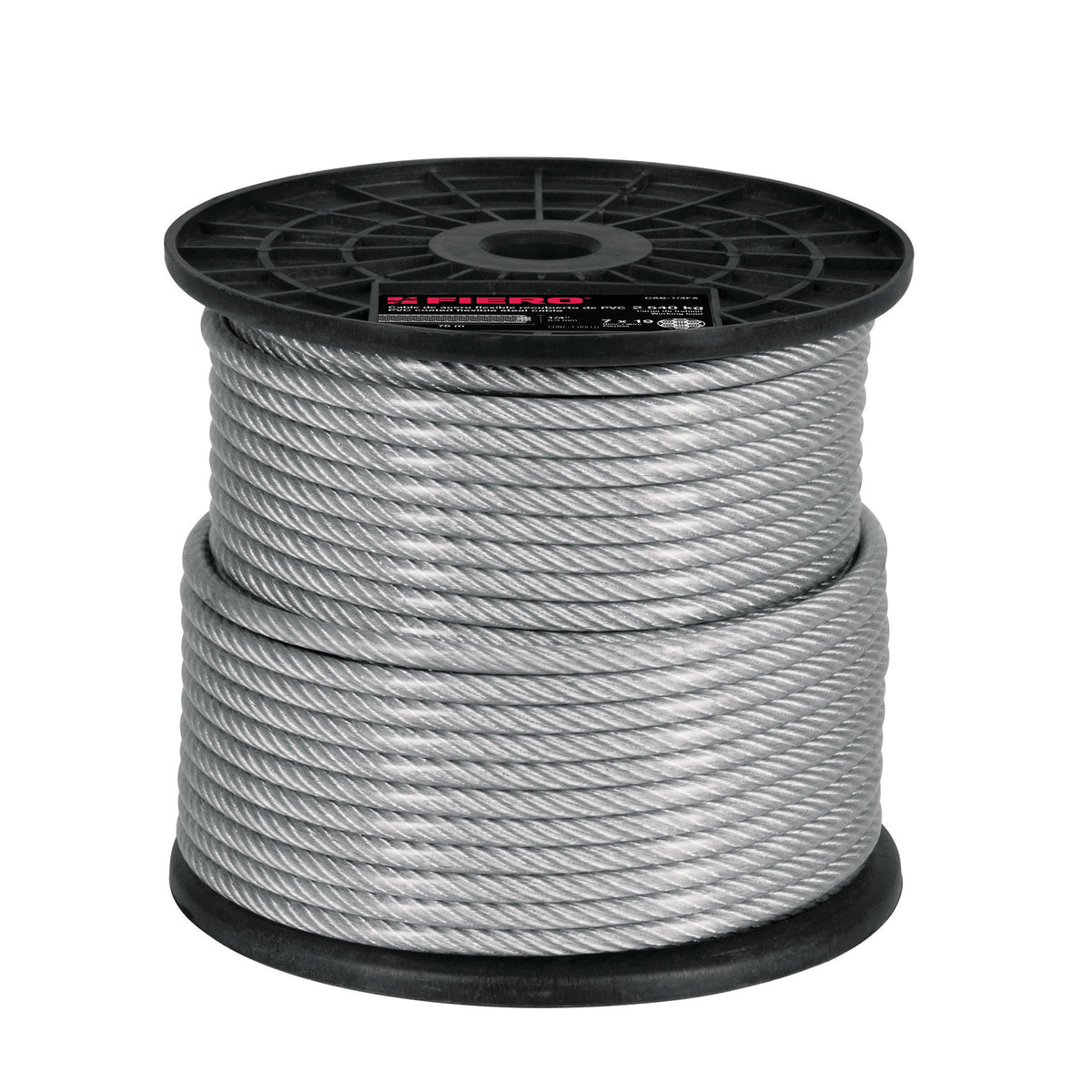 Metro cable flexible 1/4' acero 7x19 recubierto PVC, 75 m 1/4', 75 m