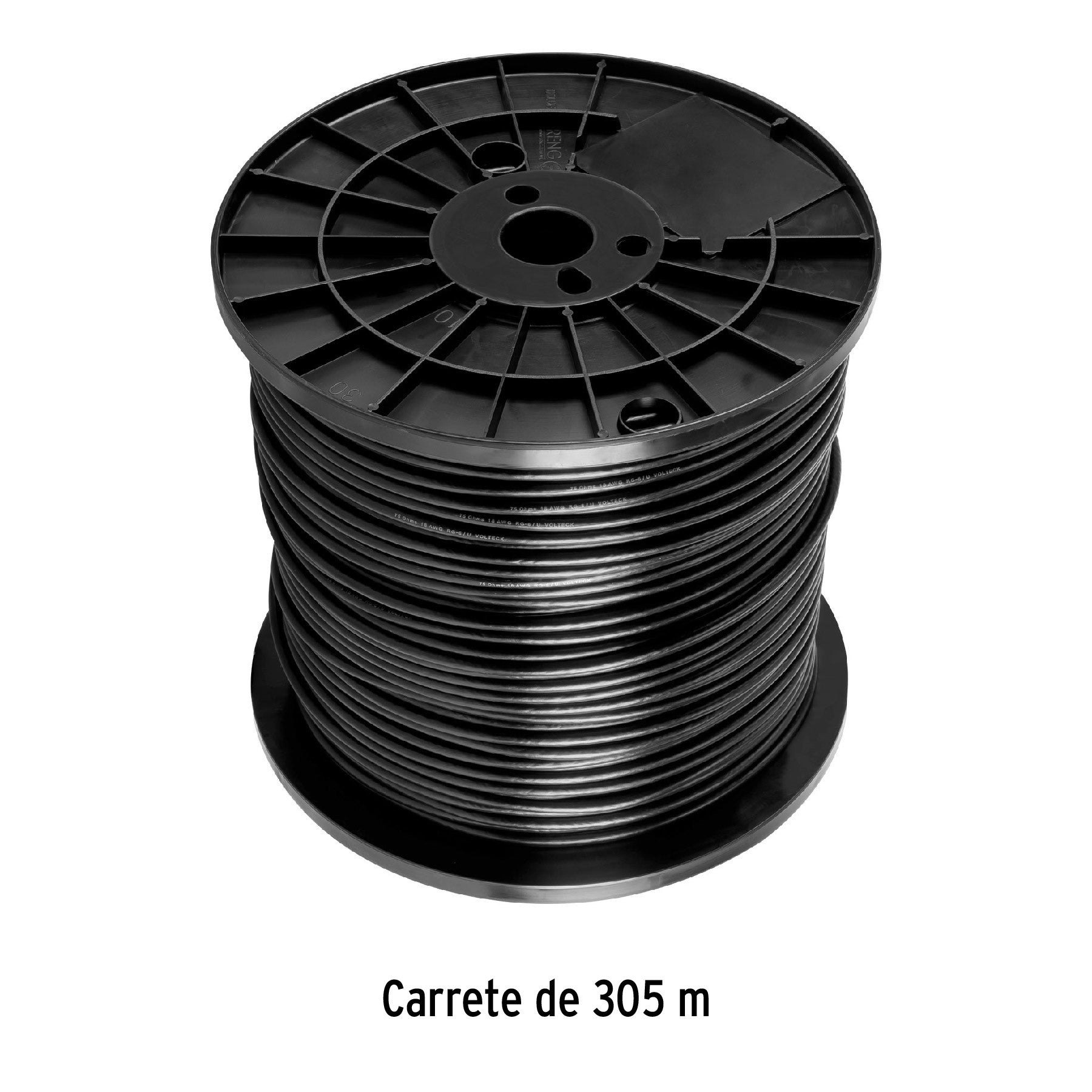 Metro de cable coaxial RG6 en carrete de 305 m, Volteck 305 m