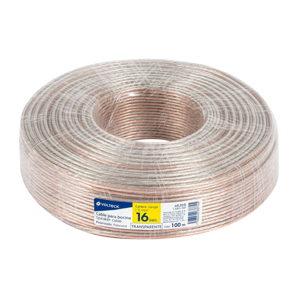 Rollo de cable polarizado p/bocina 16 AWG
