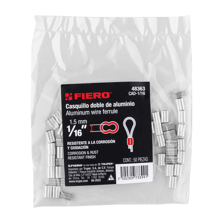 Bolsacasquillos dobles de aluminio FIERO 1/16"